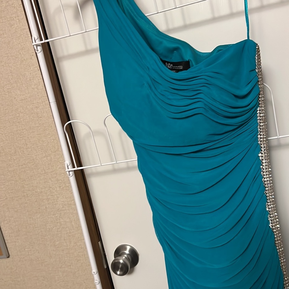 Teal prom dress